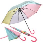 Parasol pastelowy tęczowy dla dzieci różowy uchwyt czarne druty