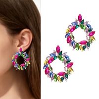 KOLOROWE kolczyki kwiaty okrągłe przy uchu SZTYFTY efektowne wieczorowe