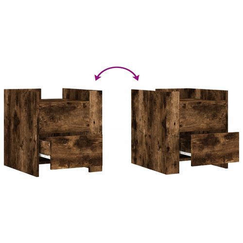 Szafka nocna, opalany dąb, 45x50x50 cm, materiał drewnopochodny na Arena.pl