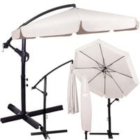 Parasol ogrodowy na wysięgniku 350 cm składany z pokrowcem, na balkon, taras ecru