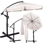 Parasol ogrodowy na wysięgniku 350 cm składany z pokrowcem, na balkon, taras ecru