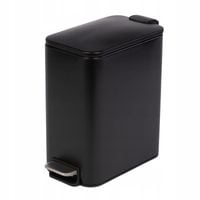 KOSZ ŁAZIENKOWY CZARNY WĄSKI METALOWY Z PEDAŁEM 5L 29 X 14 X 28.5 CM