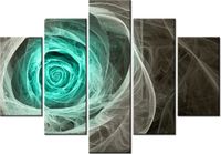 105CM 150CM OBRAZ 5 ELEM RÓŻA KTALNA TURKUSIE DRUK