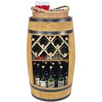 Szafka w kształcie beczki taca wiklinowa drewniany stojak na wino 80x50cm
