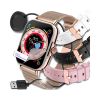 SMARTWATCH DAMSKI ZEGAREK POLSKIE MENU ROZMOWY EKG PULS SMART WATCH 4 PASKI