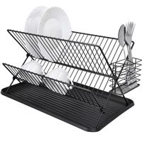 Suszarka do naczyń ociekacz dwupoziomowy metalowy czarny