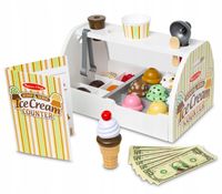 ZABAWA W SKLEP LODZIARNIA DREWNIANA LODY MELISSA ZABAWKA DLA DZIECKA MELISA