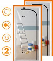 KURTYNY PRZECIWPYŁOWE L-SHAPE DRZWI ZIP 120X220CM-GRUBE, MOCNE- 2-SZT