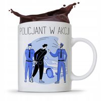 Kubek Prezent Dla Policjanta Policjantki W Akcji! Z Nadrukiem Ze Zdjęciem