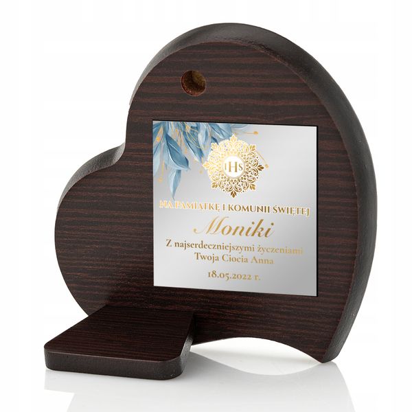 OBRAZEK srebrny pamiątka I KOMUNII GRAWER prezent zdjęcie 3