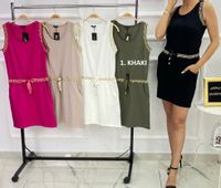 Sukienka prosta damska dresowa khaki S/M