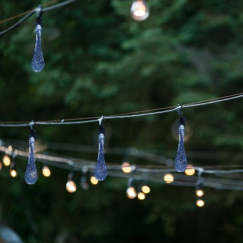 Lampki solarne ogrodowe sople 6,5m 30LED zimny biały na Arena.pl