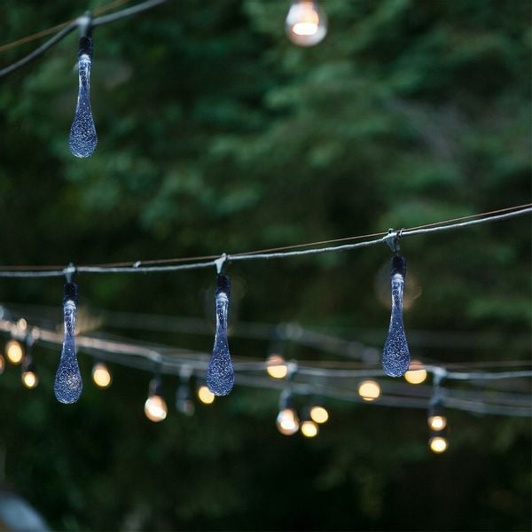 Lampki solarne ogrodowe sople 6,5m 30LED zimny biały zdjęcie 4