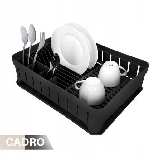 SUSZARKA DO NACZYŃ stojąca ociekacz naczynia talerze sztućce czarna na Arena.pl