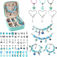 ZESTAW DO ROBIENIA BRANSOLETEK CHARMS DIY BIŻUTERIA 66 ELEMENTÓW PREZENT