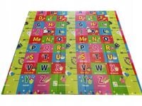 MATA PIANKOWA DWUSTRONNA URODZINY ALFABET 180x200