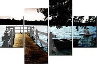 140CM 70 OBRAZ POMOST JEZIOREM ŚCIENNY