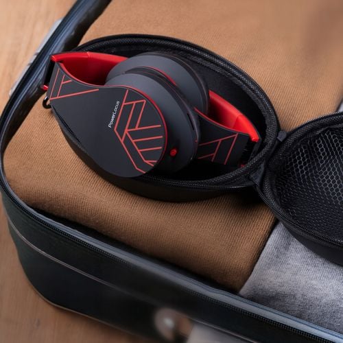 słuchawki powerlocus bezprzewodowe czarno-czerwone bluetooth / microsd / fm na Arena.pl