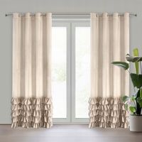 Zasłona gotowa CARLI 140x250 beżowa falbanki cyrkonie glamour welwet