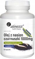 Aliness CZARNUSZKA olej z nasion czarnuszki 1000mg Glukoza Tymochinon