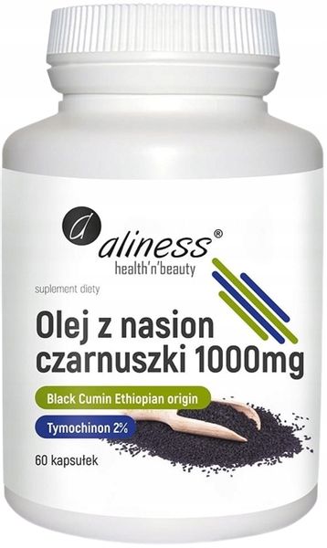 Aliness CZARNUSZKA olej z nasion czarnuszki 1000mg Glukoza Tymochinon zdjęcie 1