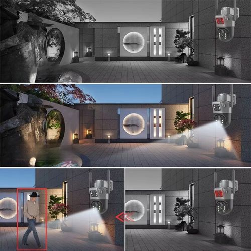 PODWÓJNA KAMERA SOLARNA WIFI IP SMART ZEWNĘTRZNA OBROTOWA QHD 6MP ZOOM 3w1 na Arena.pl