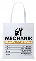 Dla Mechanika Prezent Torba Eco Biała Shopper Z Nadrukiem Ze Zdjęciem