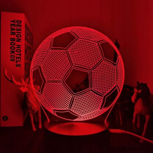LAMPKA NOCNA PIŁKA NOŻNA 3D LED KOLORY + PILOT na Arena.pl