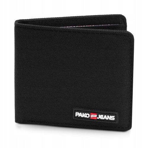 Portfel Męski Parciany STRONG Mały i Pojemny CZARNY Pako Jeans na Arena.pl