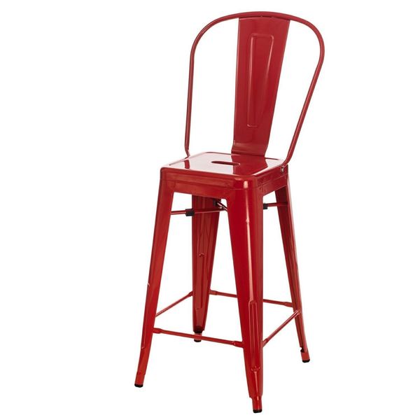 Hoker Paris Back 66cm czerwony inspirowany Tolix zdjęcie 2