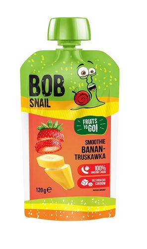 BOB SNAIL Smoothie bananowo-truskawkowe bez dodatku cukru 120 g na Arena.pl