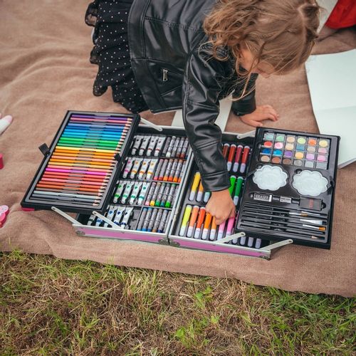 Zestaw Artystyczny, walizka z lamą, 145 elementów RAGI - RÓŻOWY na Arena.pl