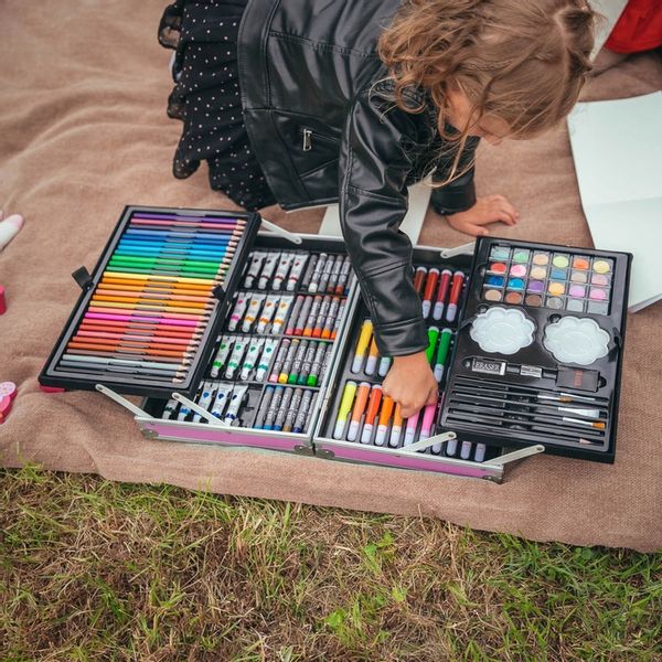 Zestaw Artystyczny, walizka z lamą, 145 elementów RAGI - RÓŻOWY zdjęcie 8