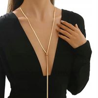 NASZYJNIK ZŁOTY STAL CHIRURGICZNA DŁUGA ŻMIJKA KRAWATKA 100 CM