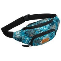 miejska saszetka damska z poliestru zamykana suwakiem, pokryta roślinnym