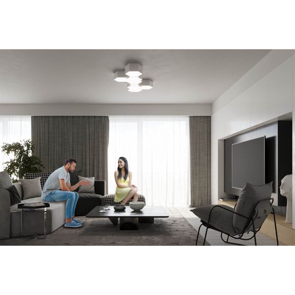 Minimalistyczna lampa sufitowa SL.1058 nad łóżko biała zdjęcie 4