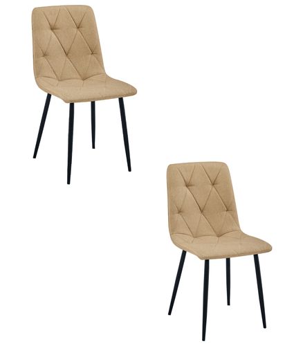 Krzesło LIBRA - brąz materiał / nogi czarne x 2 na Arena.pl