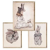 Zestaw trzech plakatów dla dzieci Bunny Girl