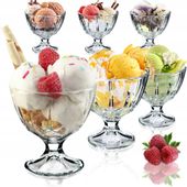 Pucharki Na Lody Desery Czarki Szklane 6szt 300ml