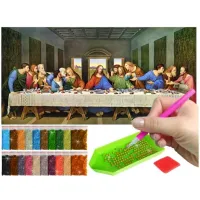 HAFT DIAMENTOWY Ostatnia Wieczerza B. DUŻY 80x40cm DIAMOND PAINTING MOZAIKA