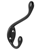 WIESZAK CZARNY PODWÓJNY KAPELUSZ 2 ŚRUBY DAS METAL