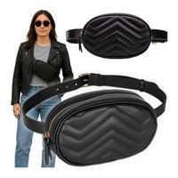 Torebka nerka czarna ekoskóra z regulowanym paskiem