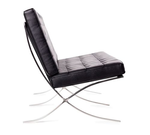 Sofa BARCELON czarna - skóra, chrom na Arena.pl
