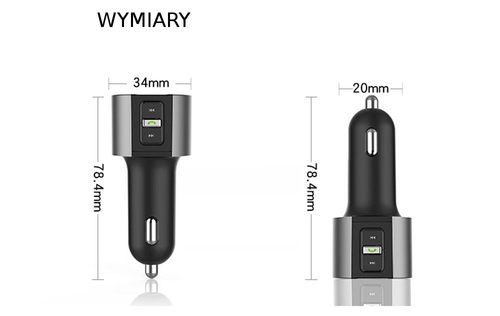 TRANSMITER FM ŁADOWARKA BLUETOOTH 3.4A 2X USB SAMOCHODOWA na Arena.pl