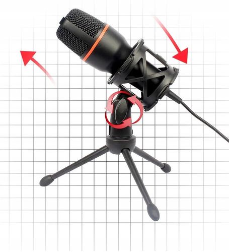 MIKROFON DO KOMPUTERA POJEMNOŚCIOWY GAMINGOWY STUDYJNY KARAOKE FILTR USB na Arena.pl