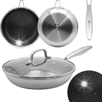 Patelnia stalowa z pokrywką indukcja NON-STICK plaster miodu 24CM BB-5554