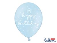 Balony Happy Birthday niebieskie, 30 cm 6 szt.