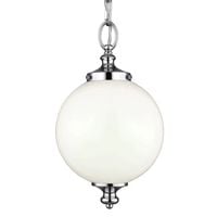 Loftowa LAMPA wisząca FE-PARKMAN-PS-PN Elstead FEISS szklana OPRAWA kula ZWIS na łańcuchu biała