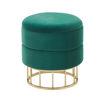 Puf ze schowkiem ø 37 cm ciemnozielony ELGIN