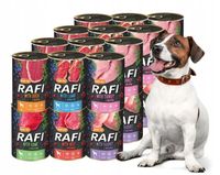 RAFI mokra karma dla psa MIX 7 smaków 24x400g BEZZBOŻOWA Dolina Noteci